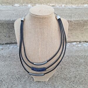 Chico's Black and Blue Multi-Strand Necklace